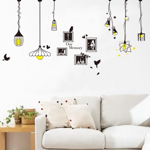 Vinilo de Pared Silueta de Araña PVC DIY Letras Our Memory Calcomanía para Sala de Estar Dormitorio Decoración