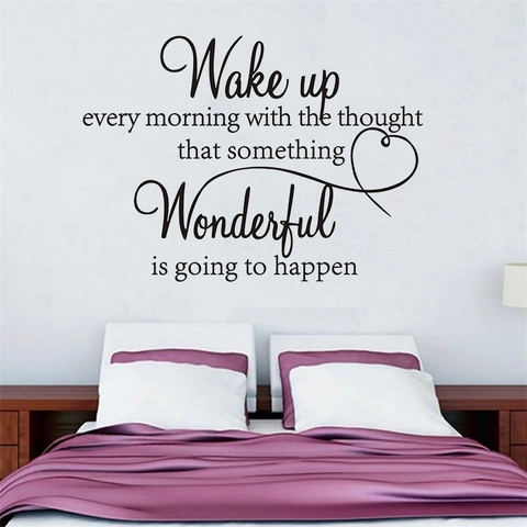 Adesivo Murale Motivazionale Con Citazione Wake Up Every Morning In PVC Rimovibile Impermeabile Per Camera Da Letto Casa