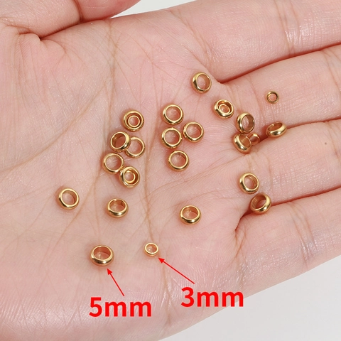 Galvanisierte Edelstahl Nahtlose Runde Abstandsperlen DIY Schmuckzubehör Positionierungskreise Gold Silber Metall Handwerksbedarf