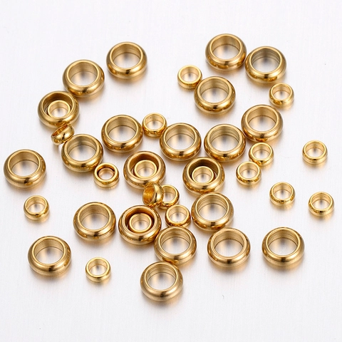 Galvanisierte Edelstahl Nahtlose Runde Abstandsperlen DIY Schmuckzubehör Positionierungskreise Gold Silber Metall Handwerksbedarf