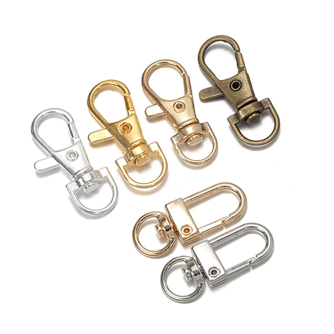 Zinc Alloy Swivel Lobster Clasp Connectors Round Square Metal Hooks For DIY Keychain Jewelry Making Accessories Jewelry Findings