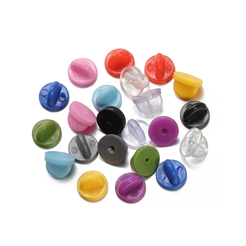 Colorful Rubber Pin Backs Butterfly Clutch Pin Keepers For Brooches Badges Replacement Locking Clasp DIY Jewelry Findings Accessories