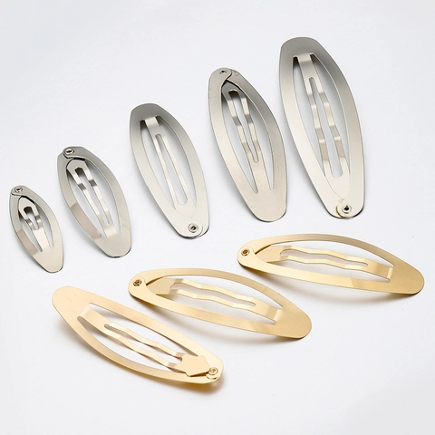 DIY Ambacht IJzeren Snap Haarspelden Ovaal Druppel BB Clips Metallic Goud Zilver Afwerking Voor Kinderen Vrouwen Haaraccessoires