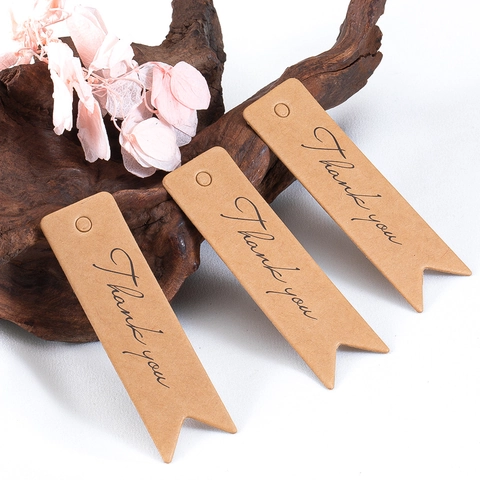Kraft Paper Gift Tags Swallowtail Thank You Labels For Baking Wedding Party Gift Wrap Decoration DIY Message Hang Tags