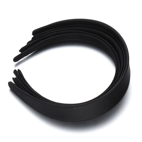 Black Fabric Wrapped Plastic Wide Headband Base Solid Color Satin Padded Hair Hoop For Women Handmade DIY Hair Accessories