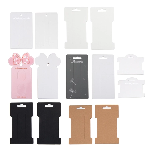 DIY Jewelry Display Cards Kraft Paper Cardboard Hair Accessory Holder Hanging Earring Card For Hair Ties Clips Packaging