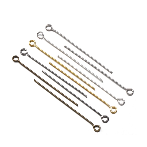 Zinc Alloy Eye Pins For Jewelry Making DIY Bracelet Necklace Connectors Gold Silver Bronze Gunmetal Finding Pins