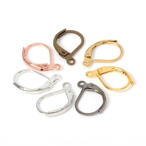 French Style Leverback Earring Hooks Alloy D-Shaped Earring Wires Ear Hook Findings For DIY Jewelry Making Crafts Components