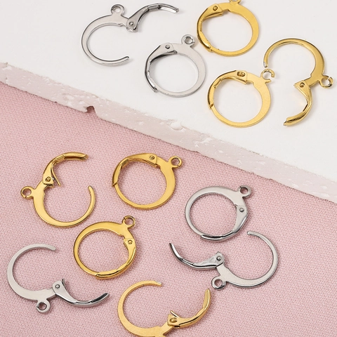 Stainless Steel Leverback Ear Hooks Round French Earring Wires For DIY Jewelry Making Findings Women Accessories