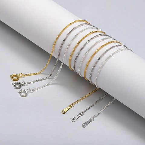 Zinc Alloy Fine Necklace Chain With Lobster Clasp DIY Jewelry Making Findings 18KGP Tag Accessory For Necklaces Crafting