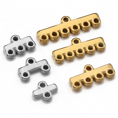 Connecteurs de Bijoux Multi-trous en Acier Inoxydable pour la Fabrication de Bracelets et Colliers DIY Fermoirs Plaqués Or Argent