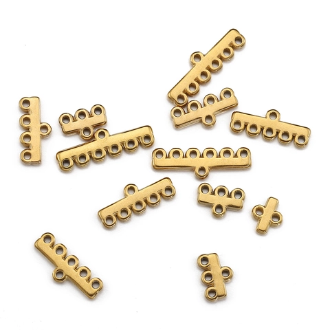 Connecteurs de Bijoux Multi-trous en Acier Inoxydable pour la Fabrication de Bracelets et Colliers DIY Fermoirs Plaqués Or Argent
