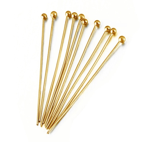 Stainless Steel Ball Head Pins Jewelry Making DIY Findings Electroplated Gold Silver Headpins For Earrings Bracelets Crafting Supplies