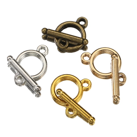 Chiusure a T Tonde in Lega Fibbie a Connettore per Collana Bracciale DIY Creazione Gioielli Oro Argento Bronzo Accessori