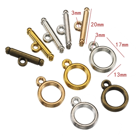 Chiusure a T Tonde in Lega Fibbie a Connettore per Collana Bracciale DIY Creazione Gioielli Oro Argento Bronzo Accessori
