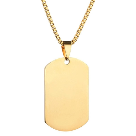 Minimalistische Gold Edelstahl Anhänger Halskette Für Herren Damen Blank Geometrische Militär Dog Tag Herz Knochen Rund Kette