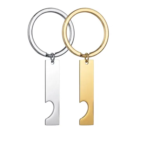 Portachiavi Apribottiglie in Acciaio Inossidabile 304 Minimalista Creativo Cuore a Incastro Ciondolo Anello per Coppie Oro Argento
