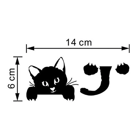 Funny Peeking Cat Switch Sticker Removable Waterproof PVC Black Silhouette Wall Decal For Living Room Bedroom Decor