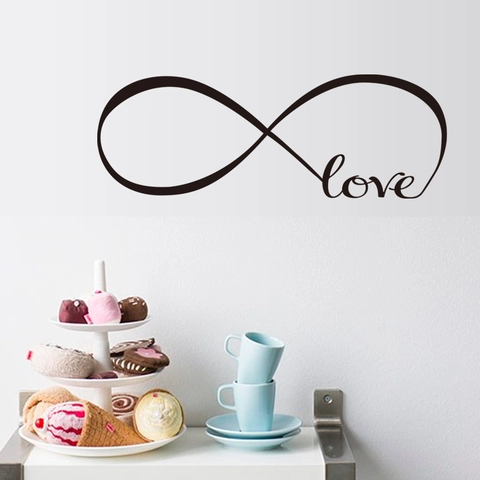Pegatina de Pared de Vinilo Símbolo de Amor Infinito Moderno Minimalista Impermeable PVC para Sala de Estar Dormitorio Casa