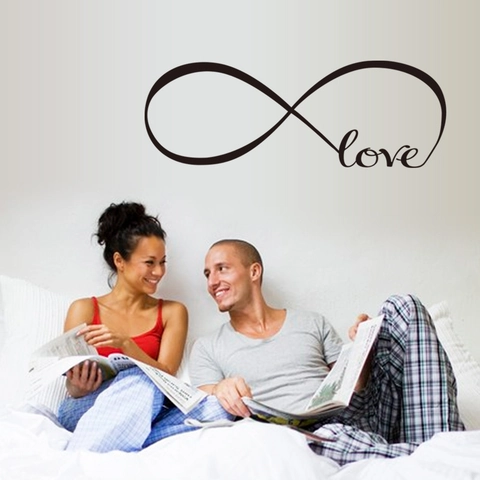 Pegatina de Pared de Vinilo Símbolo de Amor Infinito Moderno Minimalista Impermeable PVC para Sala de Estar Dormitorio Casa