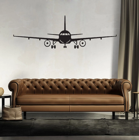 Moderner Flugzeug Silhouette Wandaufkleber PVC Wasserdichtes Vinyl Decal Für Wohnzimmer Schlafzimmer Büro Flugzeug Wanddeko