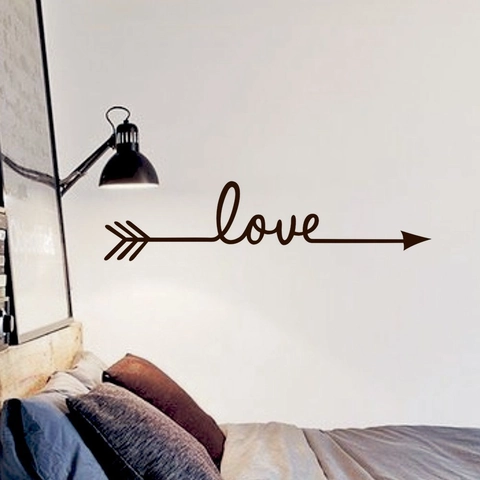 Adesivo da Parete Minimalista Love Arrow in PVC Impermeabile Rimovibile DIY Decorazione Domestica Per Soggiorno Camera Letto Parete