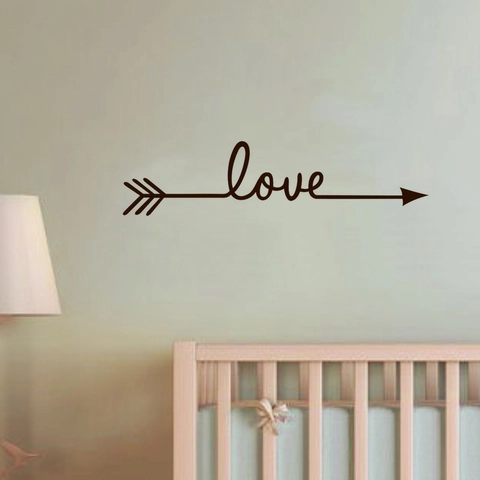 Adesivo da Parete Minimalista Love Arrow in PVC Impermeabile Rimovibile DIY Decorazione Domestica Per Soggiorno Camera Letto Parete
