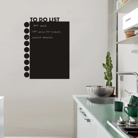 Waterproof PVC Black To Do List Wall Sticker Removable Blackboard Wall Decal For Office Classroom Home Memo Message Board