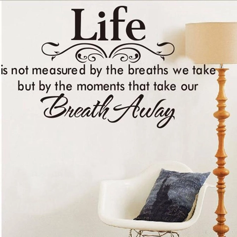 Life Motivational Quote Wall Sticker Waterproof PVC Home Decor Decal Inspirational Lettering Wall Art For Living Room Bedroom Office