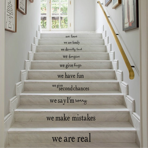 Family House Rules Wall Decal Vinyl Quote Sticker Removable Waterproof Art DIY For Living Room Stairs Home Decoration