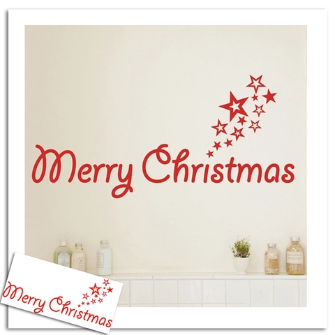 Pegatinas De Pared Feliz Navidad Impermeable PVC Removible Estrellas Calcomanías Decoración Festiva Hogar Para Sala Ventana