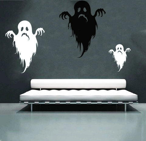 Pegatina de Pared Fantasma de Halloween Impermeable Removible PVC Ventana Vidrio Puerta Calcomanía Para Fiesta Decoración Hogar