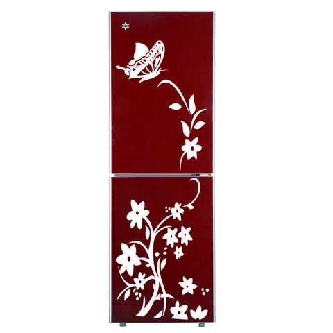 Abnehmbarer PVC Schmetterling Blumenranke Wandaufkleber Für Kühlschrank Küche Heimdekoration Wasserdichtes Vinyl Kunst Wandbild