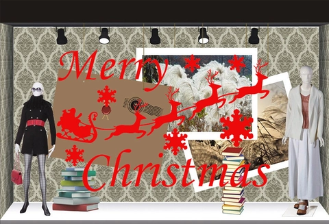 Christmas Reindeer Snowflake Wall Sticker PVC Removable Window Decal For Living Room Bedroom Shop Holiday Home Decor
