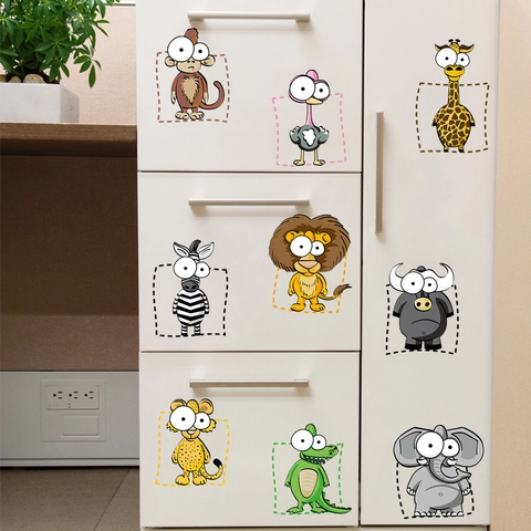 Abnehmbare Cartoon Tiere Wandtattoos Für Kinderzimmer Schlafzimmer PVC Wasserdicht Dekorative Wandaufkleber DIY Home Dekoration