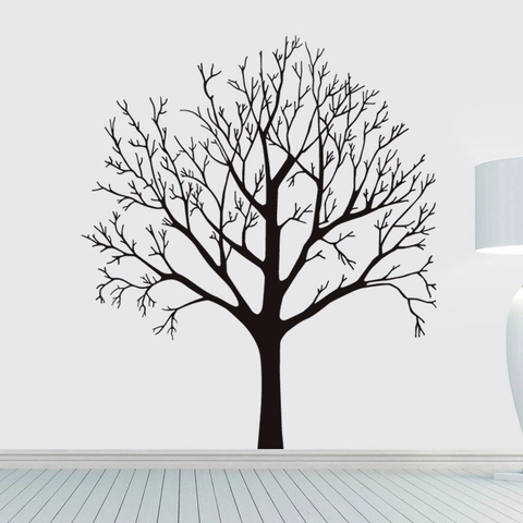 Sticker Mural Grand Arbre En PVC Moderne Imperméable Amovible Silhouette De Branche Décalcomanie Pour Salon Chambre Décoration