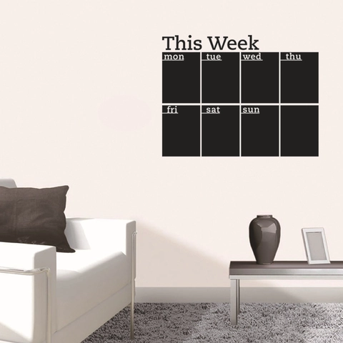 Modern Minimalist Weekly Planner Wall Sticker PVC Removable Blackboard Decal For Office Living Room Schedule Message Board