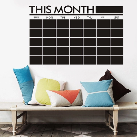Maandkalender Krijtbord Muursticker Verwijderbare PVC Planner Decal Rasters Schema Voor Kantoor Klaslokaal Huisdecoratie