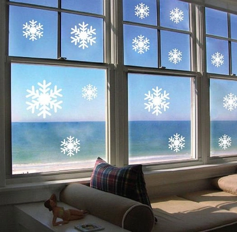 Weihnachten Schneeflocke PVC Wandaufkleber Wasserdicht Abnehmbare Fensterbilder Für Home Decor Winter Party Deko