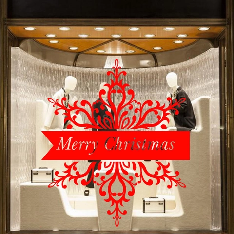 Merry Christmas Sneeuwvlok Muursticker Verwijderbare PVC Venster Sticker Voor Winkel Huis Vakantie Feestelijke Decoratie Kunst Muurschildering