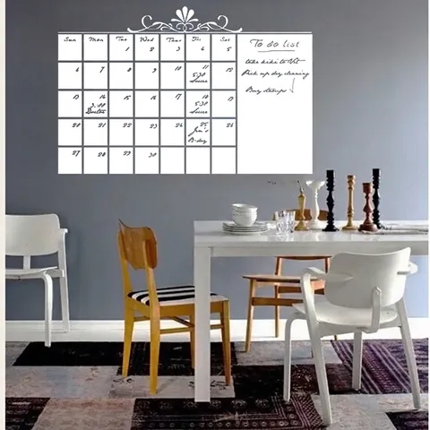 Removable PVC Monthly Calendar Wall Sticker Blackboard Decal With To Do List Memo Board For Home Office Classroom Decoration