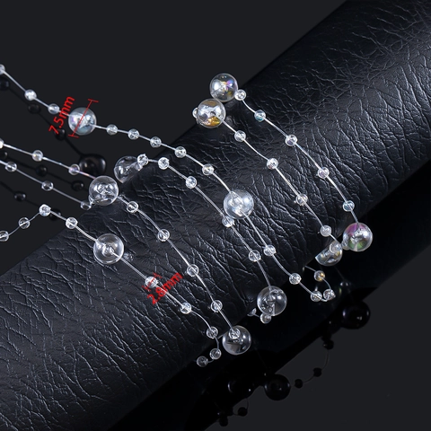 ABS Plastic Bead Chain Iridescent Transparent Beads For DIY Jewelry Making Wedding Party Decoration Elegant Craft Accessory