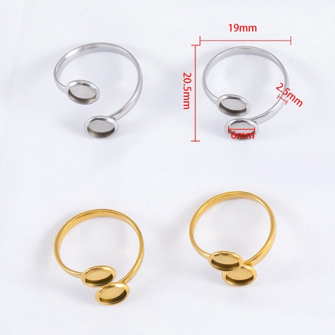Edelstahl Verstellbare Ringbasis Doppel Rundes Tablett Rohling Einstellung Für DIY Schmuckherstellung Künstlerisch Retro Handwerk Schmuck