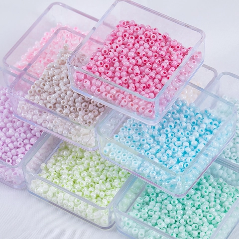 Perline di Vetro da 2mm Perline Distanziatrici Rotonde per Bracciale Fai da te Collana Creazione di Gioielli Colore Macaron Materiale Artigianale