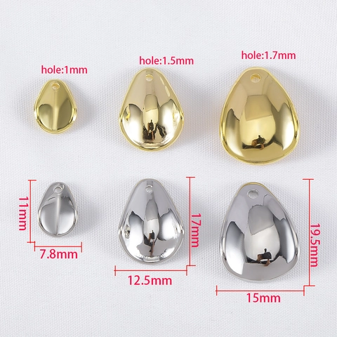 DIY Electroplated Plastic Irregular Wave Waterdrop Pendants Metallic Luster Geometric Charms For Earring Jewelry Making