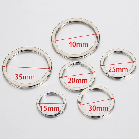 Polished Stainless Steel Flat Key Rings For DIY Jewelry Making Findings Durable Double Layer Spiral Split Rings Multi Size Keychain Accessory