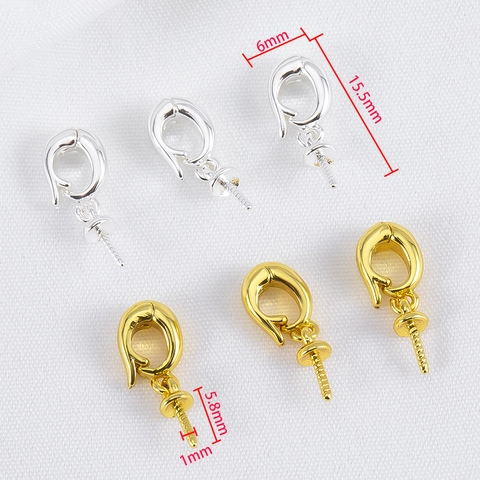 Bélière de Perle en Cuivre Électroplaqué avec Vis à Oeil DIY Connecteur de Pendentif pour Création de Colliers Bracelets