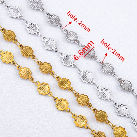 304 Stainless Steel Geometric Jewelry Chain Roll Heart Flower Leaf Pattern DIY Crafting Material For Bride Hair Accessories Tassel