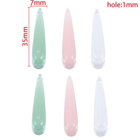 Long Water Drop Resin Beads For DIY Jewelry Making Chinese Style Hairpin Tassel Pendants 35x7mm Acrylic Beads For Handmade Hair Accessories
