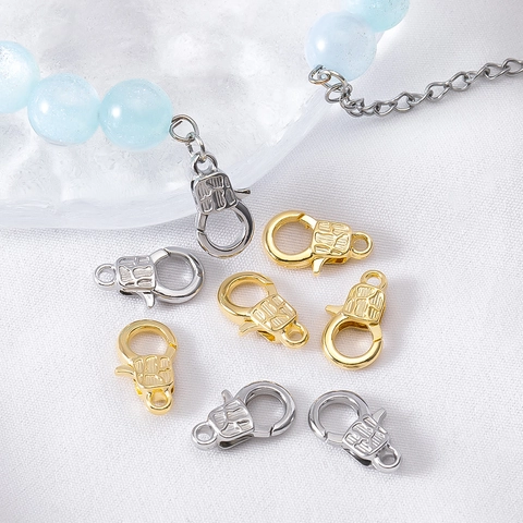 Cierre de Langosta de Aleación Texturizada para Fabricación de Joyas DIY Collar Pulsera Conectores de Metal